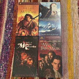 Set of 4 Sealed VHS 📼 The Man in the Iron Mask, The Count of Monte Cristo, +more